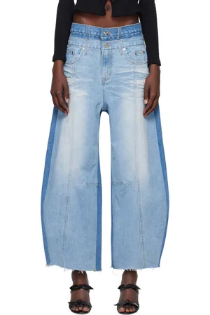 Rokh Jean bouffant bleu à taille étagée