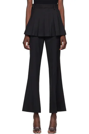 Rokh Pantalon noir à empiècement de style minijupe à plis