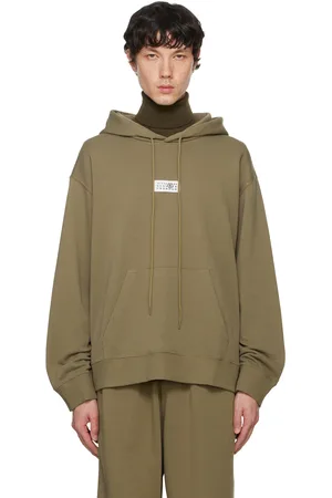Maison Margiela Pull à capuche vert à logo
