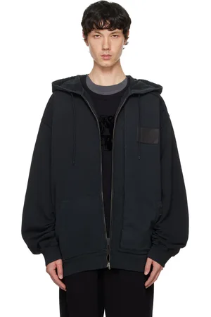 Maison Margiela Pull à capuche noir à glissière