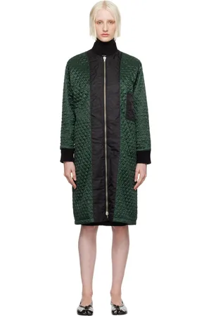 Maison Margiela Manteau matelassé réversible vert et noir