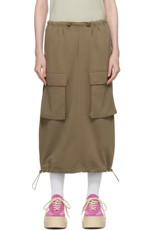 Maison Margiela Jupe midi kaki à poches à rabat