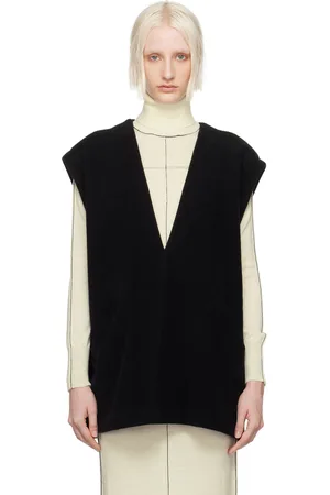 Maison Margiela Gilet noir à col en V plongeant