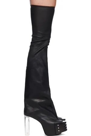 Rick Owens Bottes hautes évasées Kiss 65 noires - Porterville