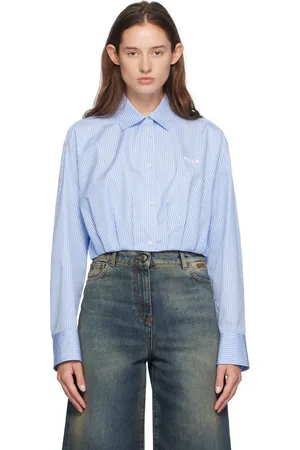 Msgm Chemise bleue à rayures