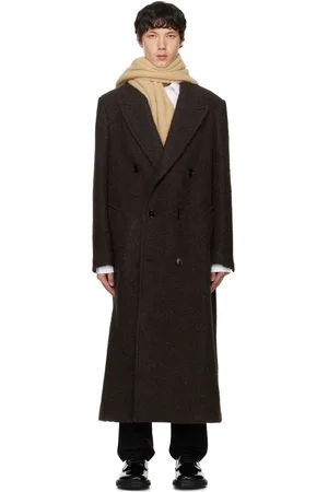 Ami Manteau brun à double boutonnage