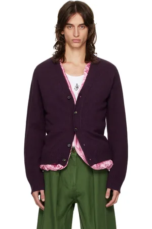 J.W.Anderson Cardigan mauve à doublure en satin