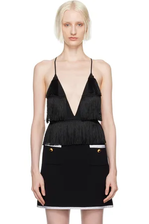 Moschino Justaucorps noir à franges