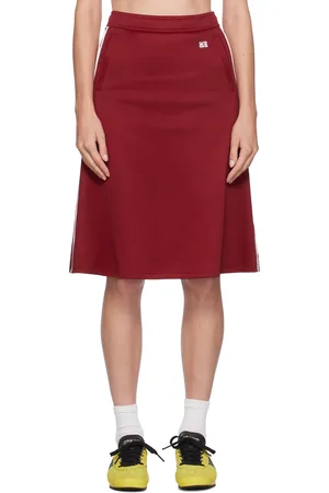 WALES BONNER Jupe midi Shine rouge