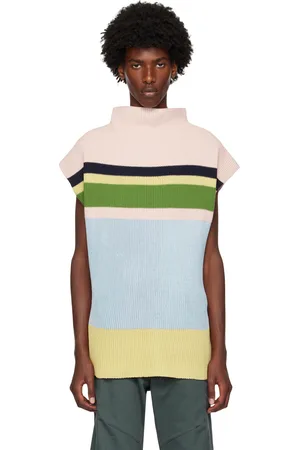 Kiko Kostadinov Col roulé Essick rose et bleu à rayures