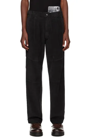 Maharishi Pantalon menuisier noir en velours côtelé de chanvre