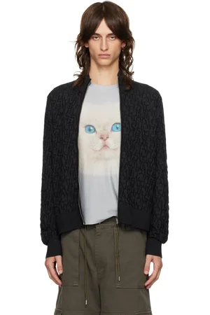 Acne Studios Pull noir et gris à demi-glissière
