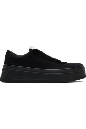 Jil Sander Baskets basses noires en canevas