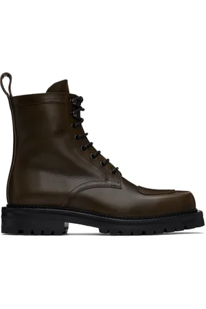 DRIES VAN NOTEN Bottes kaki à laçage