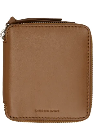 DRIES VAN NOTEN Portefeuille brun clair à glissière
