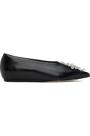 Simone Rocha Ballerines noires à bout pointu à ornements facettés