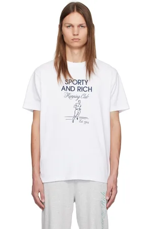 Sporty & Rich T-shirt blanc à logo Running Man