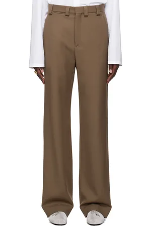 RIER Pantalon brun en laine vierge