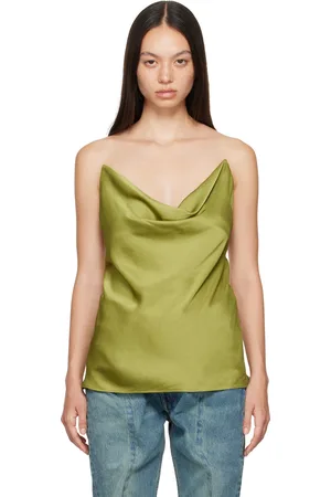 Y / PROJECT Camisole verte à bretelles à effet invisible - Evergreen