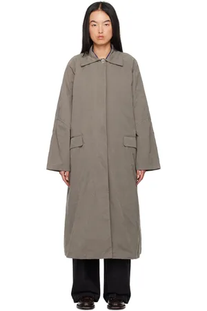 CORDERA Trench gris en coton ciré