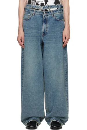 Y / PROJECT Jean bleu à taille double - Evergreen