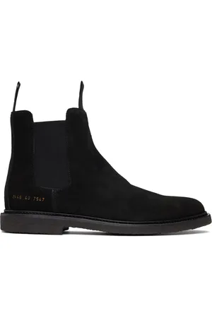 COMMON PROJECTS Bottes chelsea noires en suède ciré