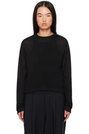 CORDERA T-shirt à manches longues noir en viscose