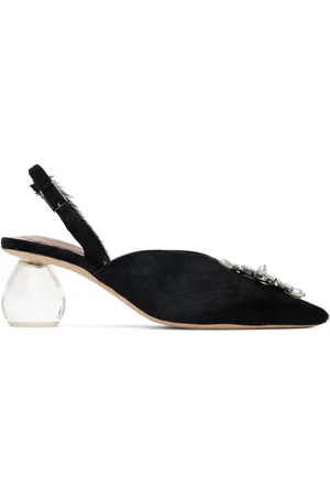 Simone Rocha Chaussures à talon sculptural noires à bout pointu et à bride arrière