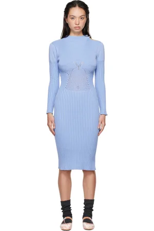 Isa Boulder Robe midi Raven bleue