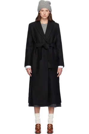 Harris Wharf London Manteau noir à col châle