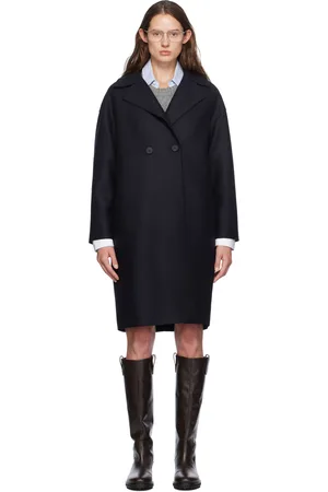 Harris Wharf London Manteau bleu marine à emmanchures basses