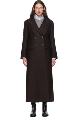 Harris Wharf London Manteau long brun à double boutonnage