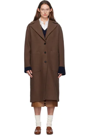 Harris Wharf London Capote brune en laine bouillie