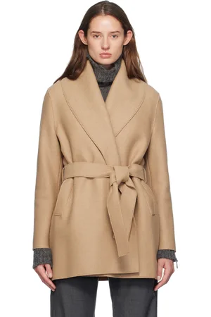 Harris Wharf London Blouson brun clair à col châle et à ceinture