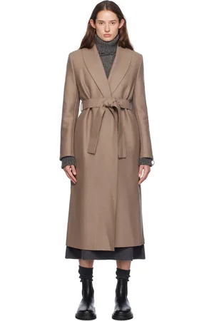 Harris Wharf London Manteau taupe à col châle