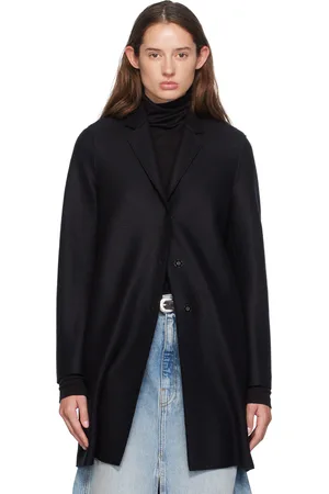 Harris Wharf London Manteau noir à coupe cocon