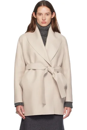 Harris Wharf London Blouson blanc cassé à col châle et à ceinture