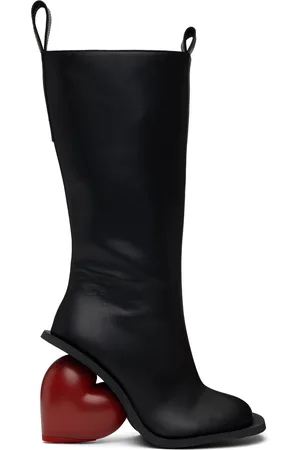 Yume Yume Bottes noires à talon en forme de cœur