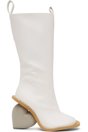 Yume Yume Bottes blanches à talon en forme de cœur