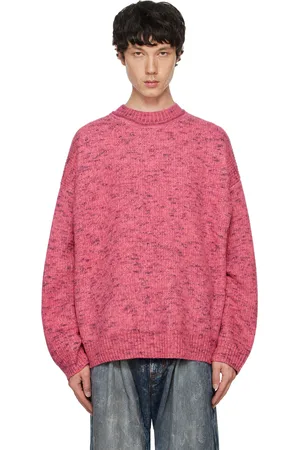 Acne Studios Pull rose à logo modifié en tricot jacquard