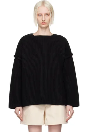 Jil Sander Pull noir à coutures pincées