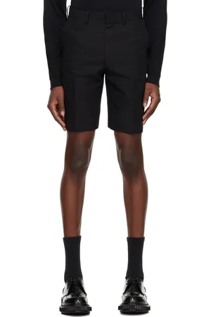 Auralee Short Finx noir en sergé à torsion élevée