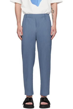 Issey Miyake Pantalon Tailored Pleats 1 bleu