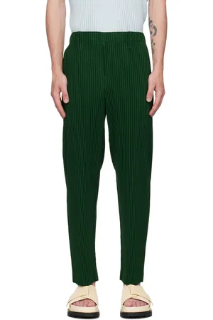 Issey Miyake Pantalon plissé Tailored 1 vert