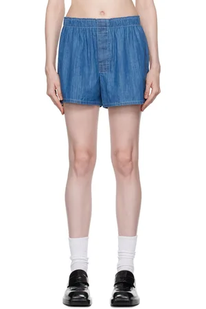 HOMMEGIRLS Short de style boxer bleu en denim