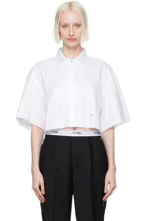 HOMMEGIRLS Chemise surdimensionnée et écourtée blanche