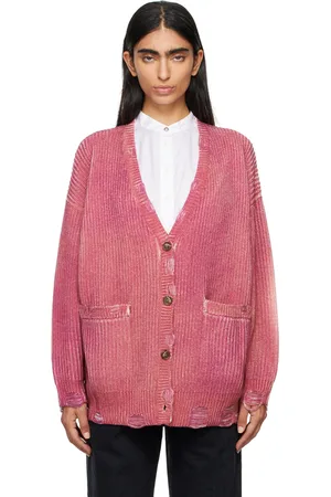 R13 Cardigan surdimensionné rose