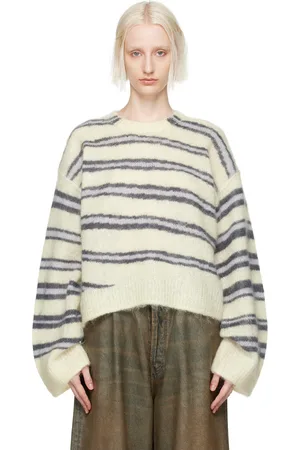 Acne Studios Pull jaune et bleu à rayures