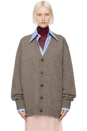 Maison Margiela Cardigan gris en laine Shetland