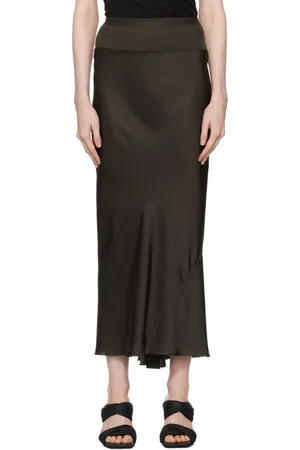 Rick Owens Jupe midi coupée sur le biais grise - Porterville